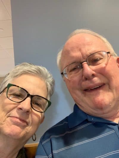 Janet and Tom Brady in a pre-COVID selfie. "I wish we could be this close now, Janet says." (Courtesy)
