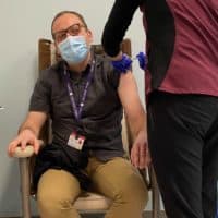 The author, Dr. Joshua Barocas, gets his COVID vaccine Wed., Dec. 16, 2020. (Courtesy)
