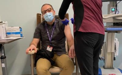 The author, Dr. Joshua Barocas, gets his COVID vaccine Wed., Dec. 16, 2020. (Courtesy)