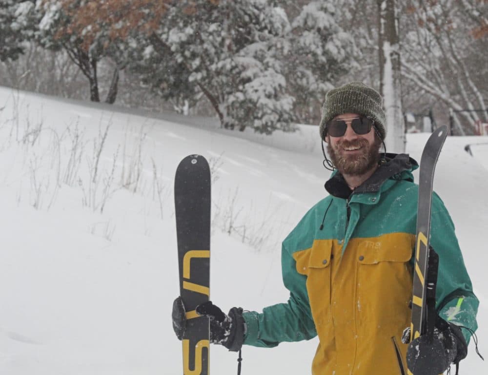 MIT graduate student Clifton Allington at Ringer Park. (Quincy Walters/WBUR)