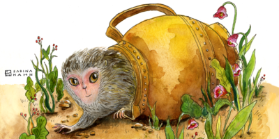 ("The Twin Monkeys" by Sabina Hahn)