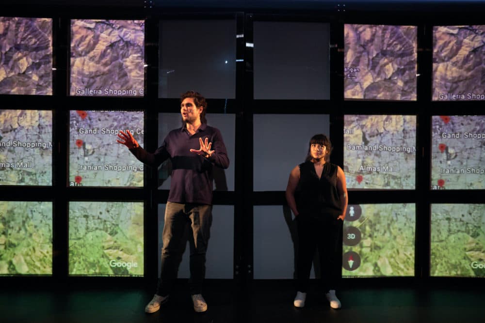 A scene from "Rich Kids: A History of Shopping Malls in Tehran," part of The Public Theater’s 17th Annual Under the Radar Festival. (Courtesy Peter Dibdin)