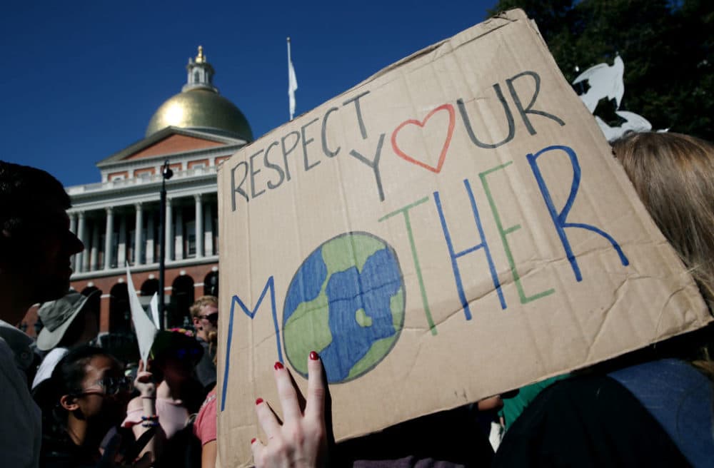 Students of all ages march from City Hall Plaza to the Massachusetts State House during the Youth Climate Strike in Boston on Sep. 20, 2019. (Photo by Craig F. Walker/The Boston Globe via Getty Images)