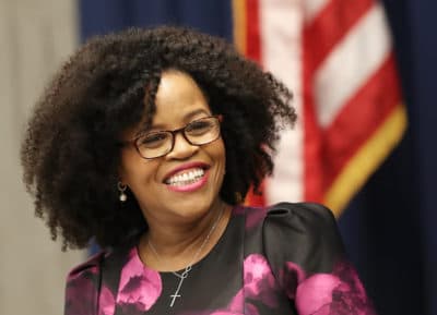 Kim Janey is pictured at Boston City Hall on Jan. 6, 2020. (Photo by David L. Ryan/The Boston Globe via Getty Images)