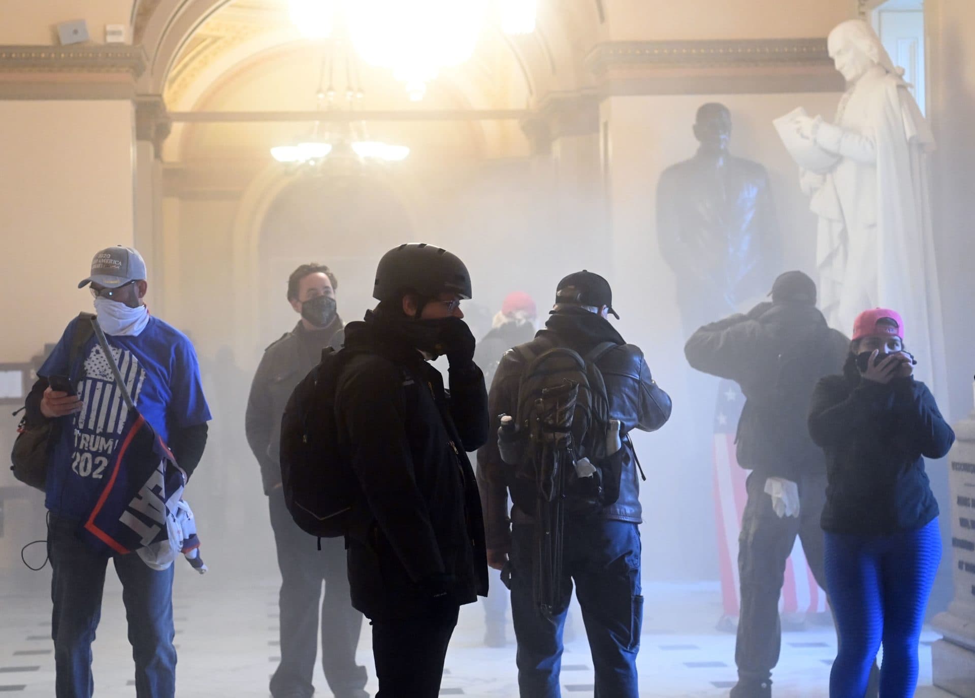 Demonstrators breached security and entered the Capitol. (Saul Loeb/AFP via Getty Images)