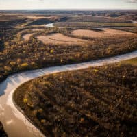 The Keystone XL pipeline was set to have passed near the White River in South Dakota. President Biden plans to block the controversial pipeline in one of his first acts of office. (Photo by Andrew Burton/Getty Images)