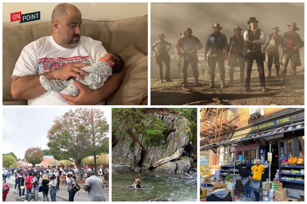Collage from some of our favorite radio diaries this year. (Courtesy: Mahir, Screenshot of Red Dead Redemption 2, ©Amy Gulick/amygulick.com, Ahmed Al-Zubaidi)