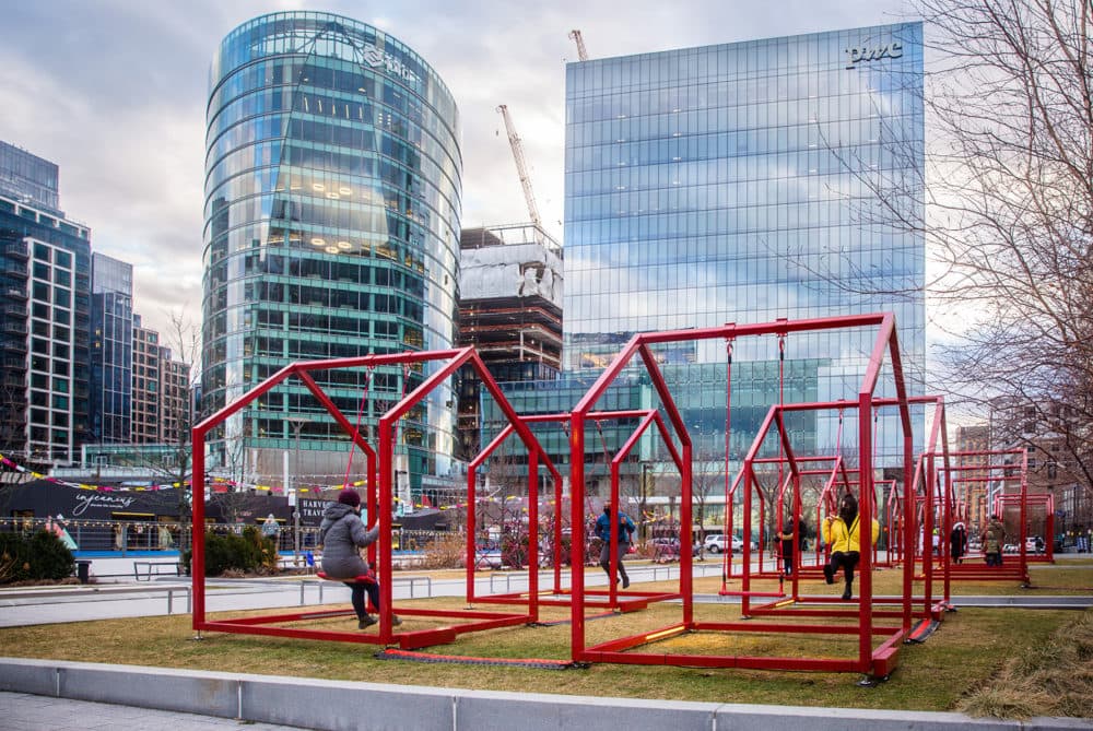 Art installation "Mi Casa, Your Casa 2.0" at the Seaport Common. (Courtesy)