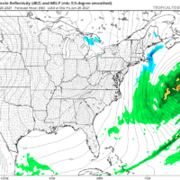 A powerful ocean storm will be east of Boston Thursday evening. (Courtesy Tropical Tidbits)