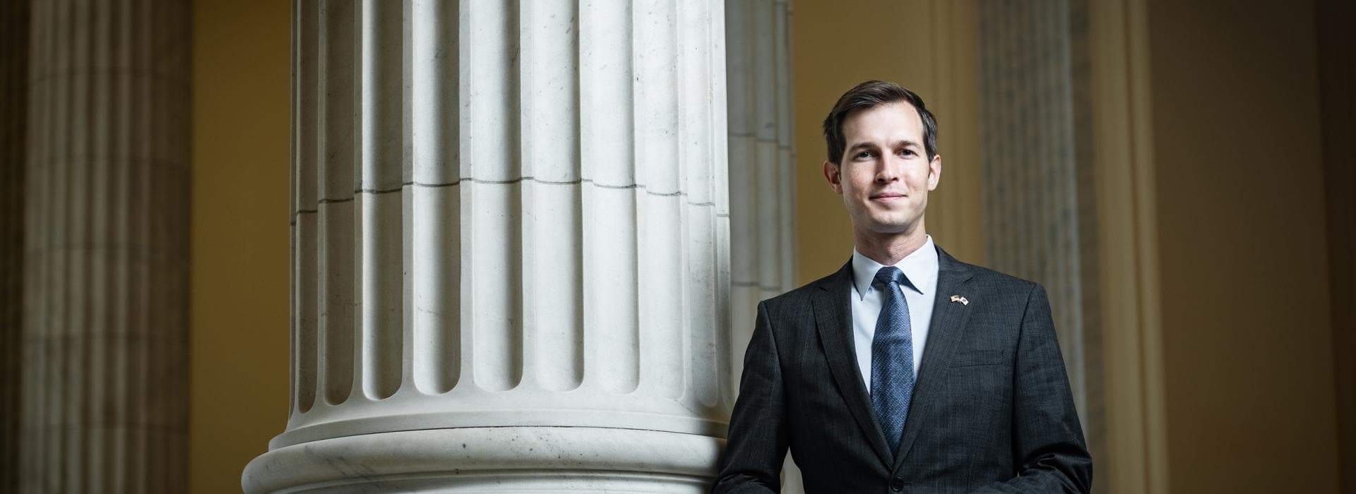 Representative Jake Auchincloss was elected to represent the Fourth District of Massachusetts. (Image via Auchincloss' website.)