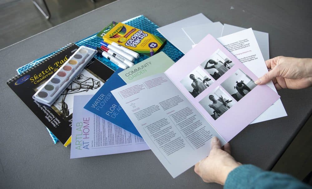 The ICA art kits. (Robin Lubbock/WBUR)