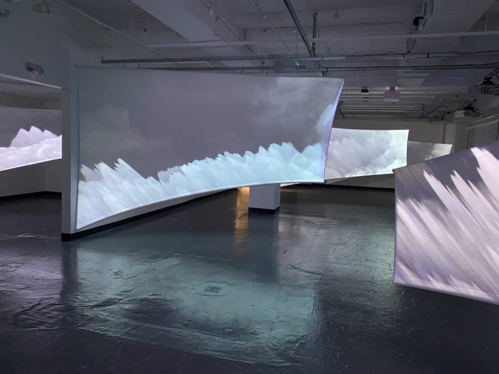Installation view of Georgie Friedman's "Hurricane Lost" at the Emerson Contemporary's Media Art Gallery. (Courtesy Leonie Bradbury)
