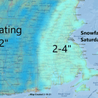 New snowfall from early Friday through early Saturday will not be heavy. (Dave Epstein)