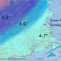 A wide range of snowfall is possible across southern New England on Sunday. (Dave Epstein for WBUR)
