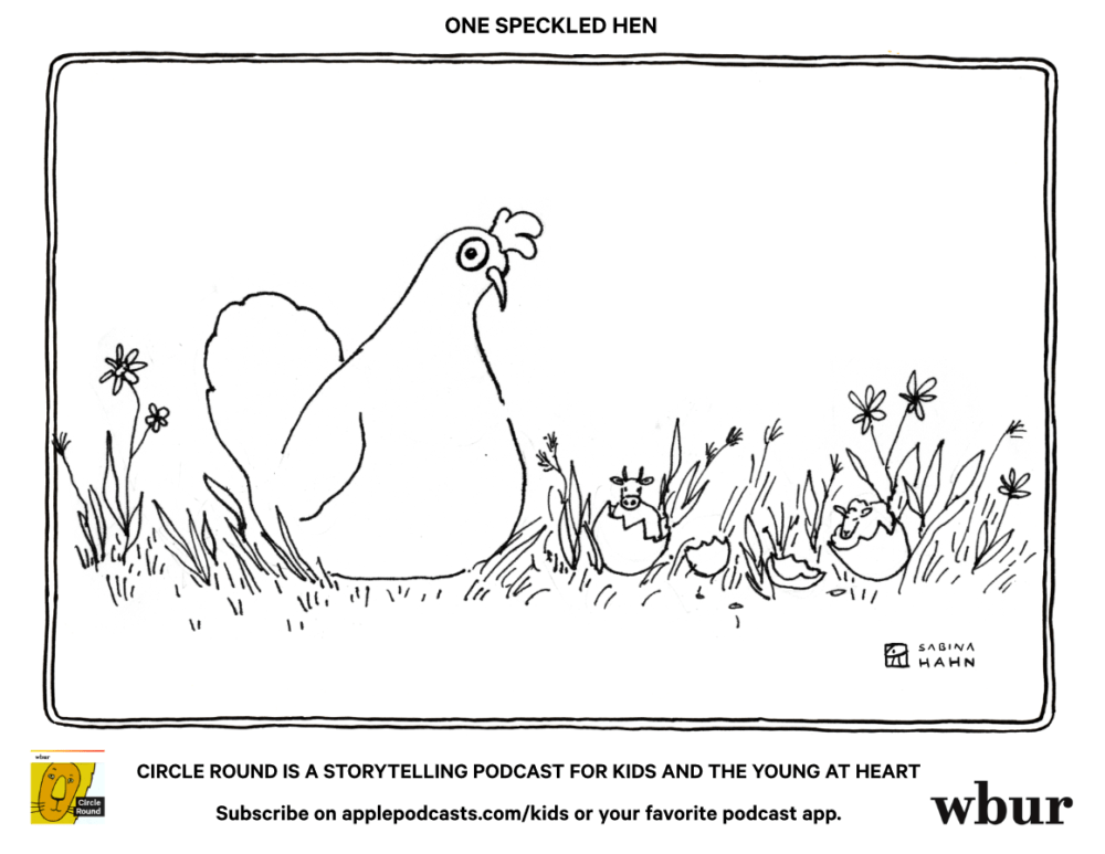 ("One Speckled Hen" by Sabina Hahn)