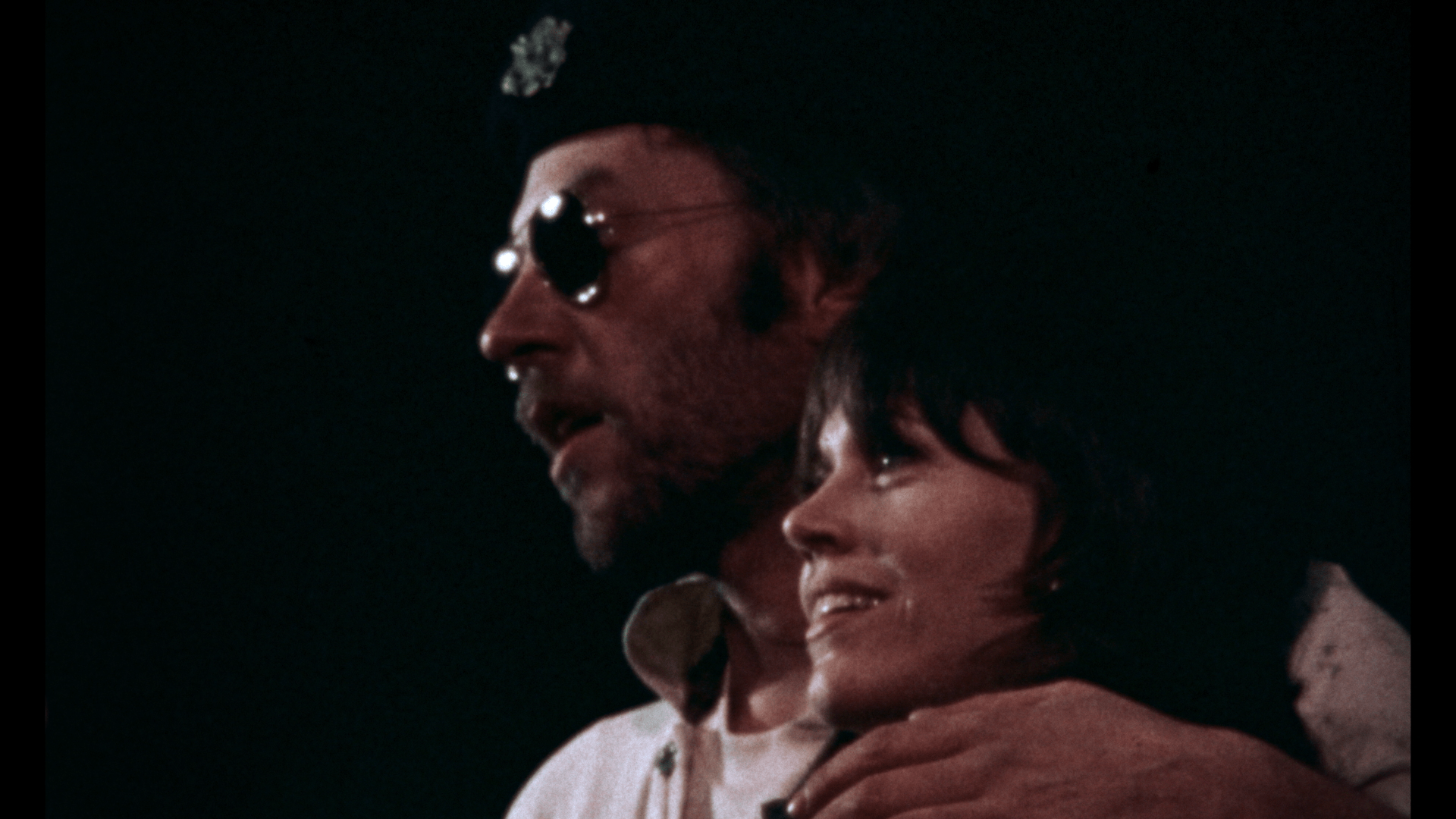 Donald Sutherland (left) and Jane Fonda in a still from the documentary "F.T.A." (Courtesy Kino Lorber)