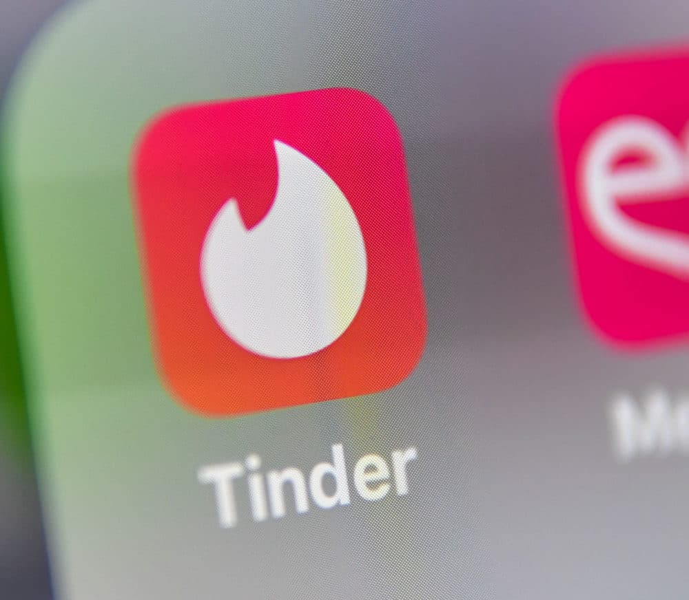 The logo for the dating app Tinder. (Denis Charlet/AFP via Getty Images)