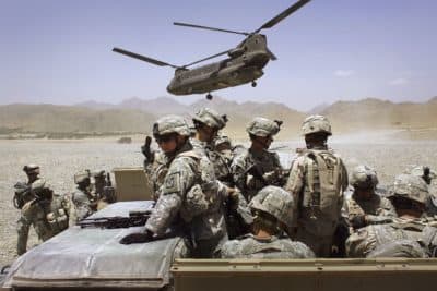American soldiers from the 10th Mountain Division deploy to fight Taliban fighters as part of Operation Mountain Thrust to a U.S. base near the village of Deh Afghan on June 22, 2006 in the Zabul province of Afghanistan.  (Photo by John Moore/Getty Images)