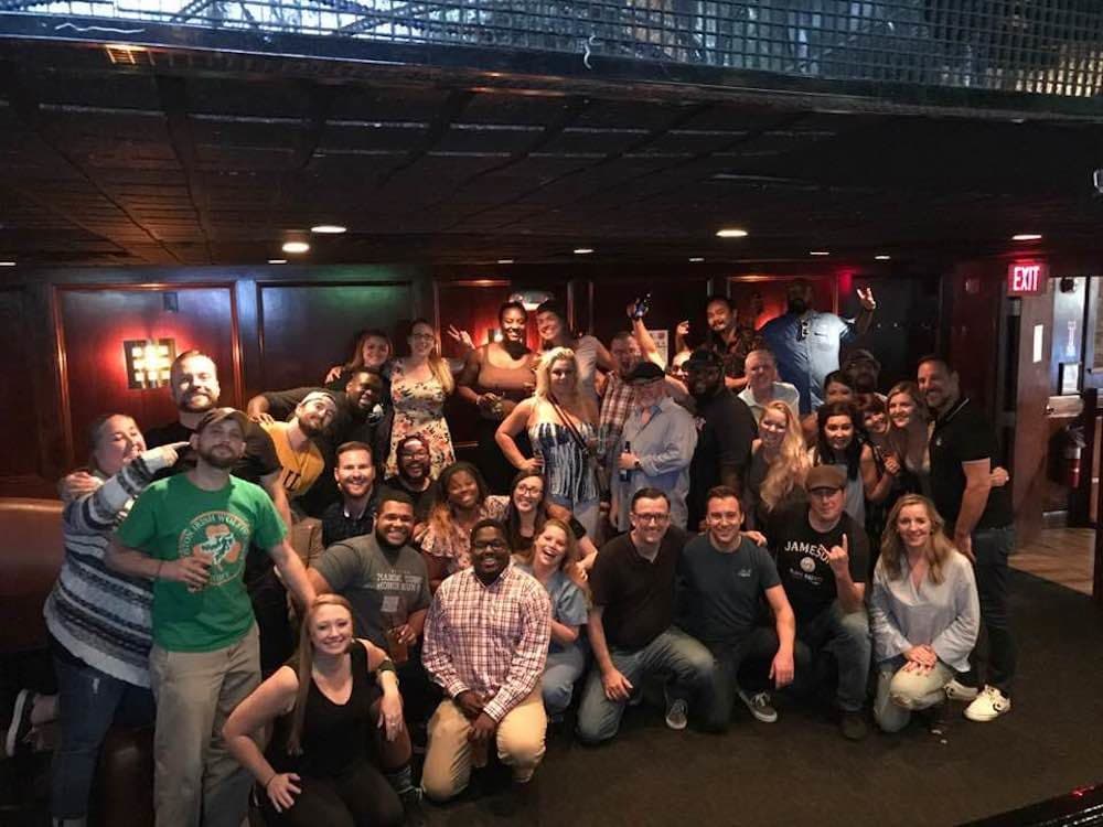 Some regulars and bar staff at Lir, around 2017. (Courtesy Mitch Gayns)