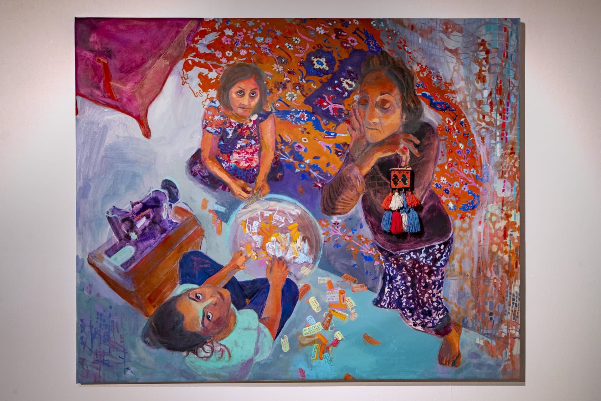 “The Carpet Grew Like a Garden” by Shabnam Jannesari. (Jesse Costa/WBUR)