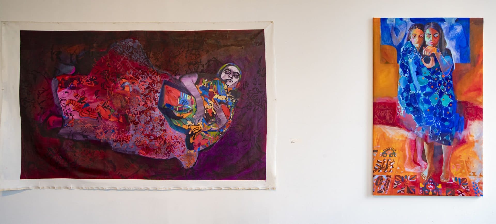 “Floating,” left, and “Blue." (Jesse Costa/WBUR)