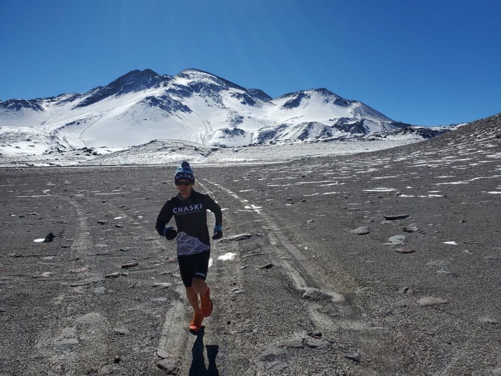 Runner Tyler Andrews during his 10-run challenge in South America. (Courtesy of Tyler Andrews)