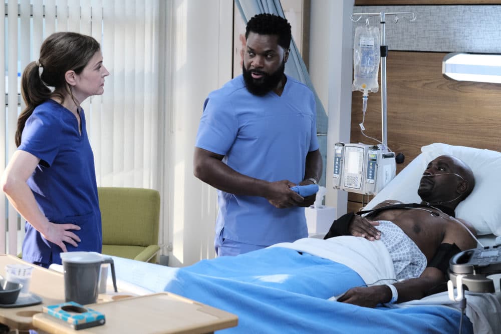 From left to right, Jane Leeves, Malcolm-Jamal Warner and Morris Chestnut in "The Resident." (Guy D’Alema/FOX)
