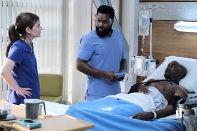 From left to right, Jane Leeves, Malcolm-Jamal Warner and Morris Chestnut in "The Resident." (Guy D’Alema/FOX)