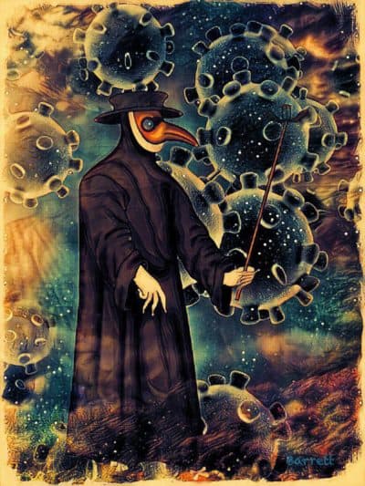 Dream-inspired artwork by Harvard psychologist Deirdre Barrett. (Courtesy Deirdre Barrett via NEPM)