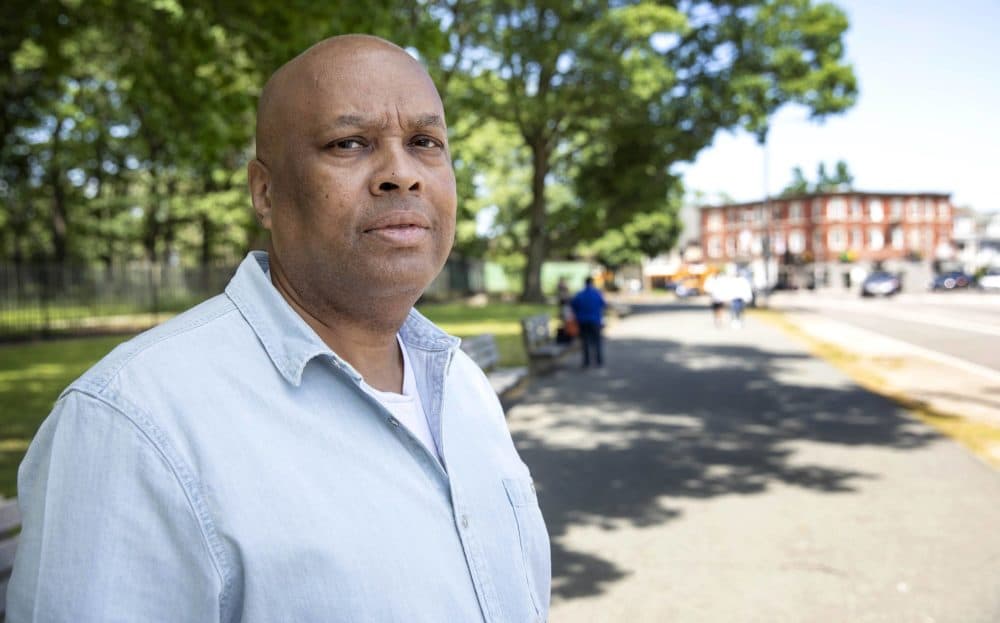 Boston Police Detective Larry Ellison, near Franklin Park in Boston. (Robin Lubbock/WBUR)