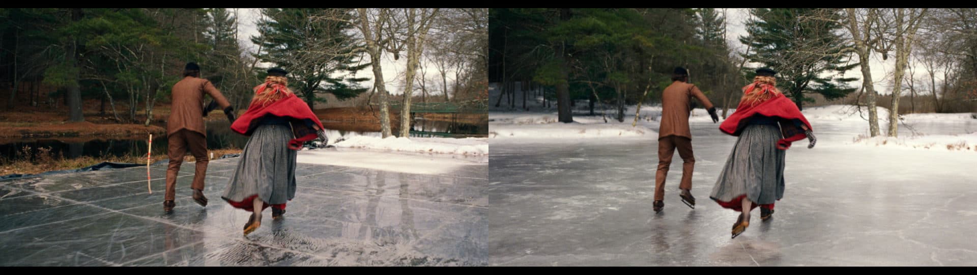 Another before and after from the set of "Little Women." (Courtesy Zero VFX)