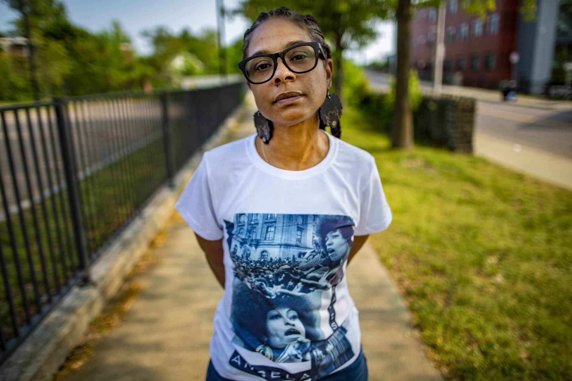 Shanakawa Pereira in Mattapan. (Jesse Costa/WBUR)