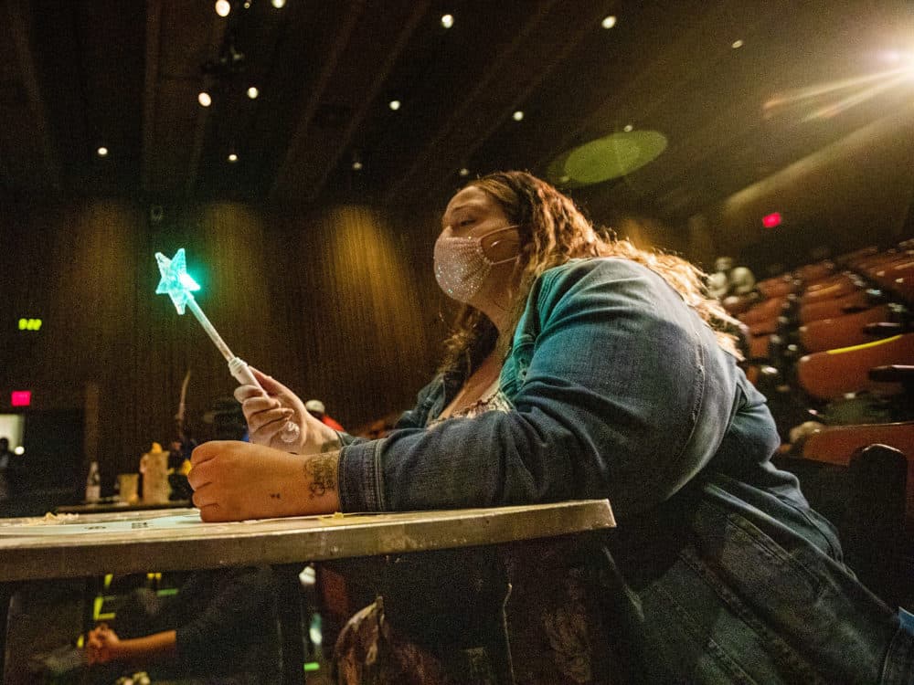 Jahaira DeAlto serves as a judge during the 2nd Annual Back to School Ball: Pandemic Edition, at the Museum of Science in 2020. (Jesse Costa/WBUR)