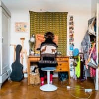Marianna, a 15-year-old high school student is seen during her online math lesson in her room, in Warsaw, on January 18, 2021. (Wojtek Radwanksi/ AFP via Getty Images)