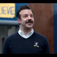 In this screen grab released on April 4, 2021, Jason Sudeikis performs as "Ted Lasso" during the 27th Annual Screen Actors Guild Awards on April 04, 2021. (27th Annual SAG Awards/Getty Images for WarnerMedia)