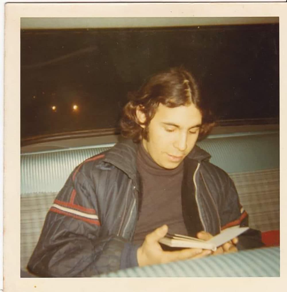 The photo Pattie Hadley Hines took of Jeffrey Miller sitting in Denise Litton's 1962 Chevy Biscayne three weeks prior to the Kent State shootings. (Photo by Pattie Hadley Hines)