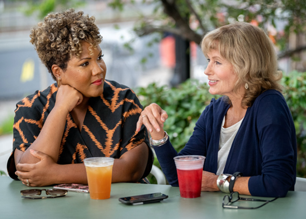 Hosts Tonya Mosley (L) and Robin Young (R) in conversation.