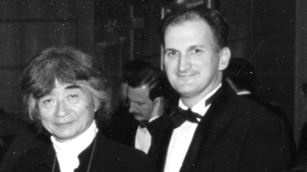 Seiji Ozawa and Mark Volpe in an undated photo. (Courtesy Boston Symphony Orchestra)