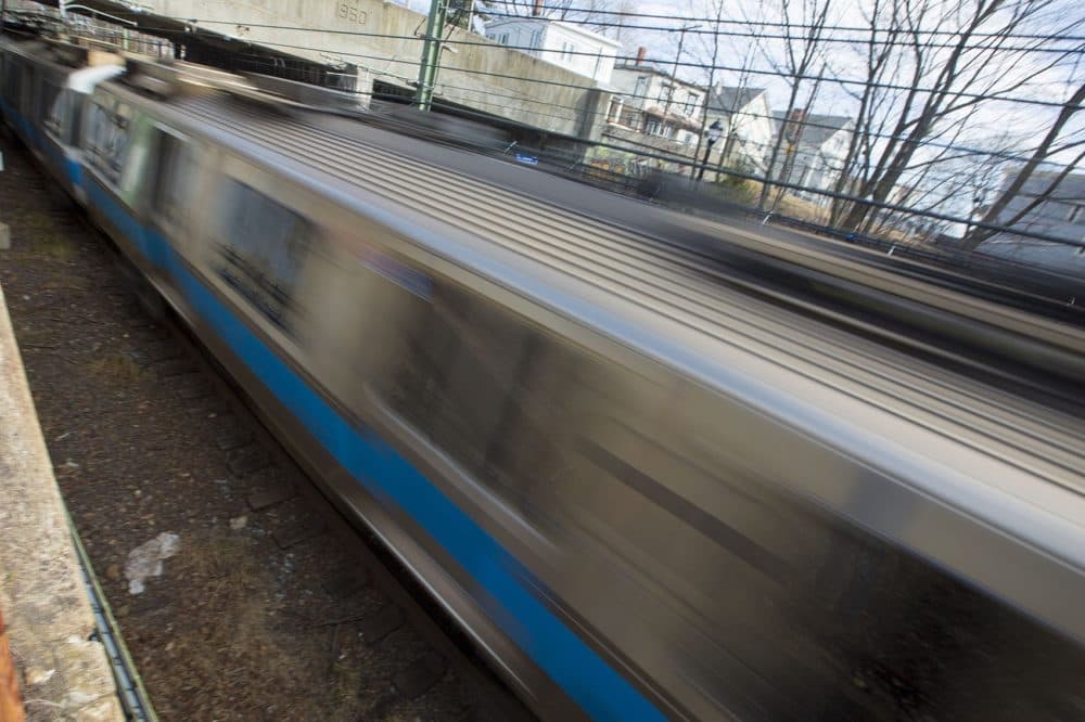 An MBTA Blue Line train. (Jesse Costa/WBUR)