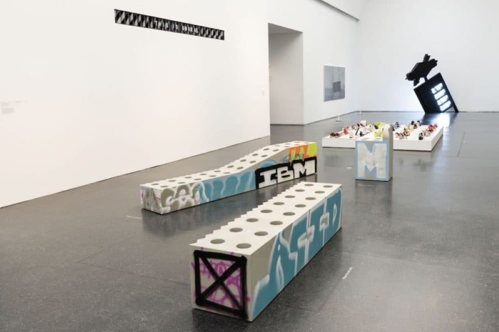 Installation view of the 2019 exhibition at the Museum of Contemporary Art in Chicago "Virgil Abloh: “figures of speech.  