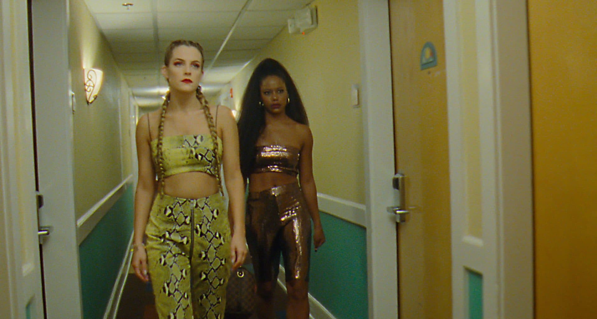 Taylour Paige (right) and Riley Keough in "Zola." (Courtesy A24)