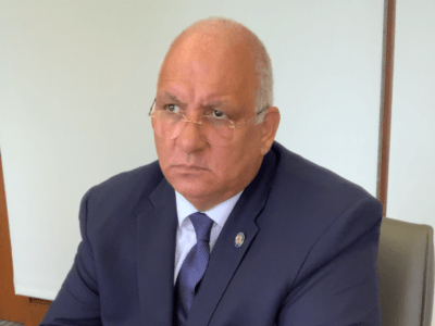 Dennis White, in a still image from a video he recorded with his attorney. White is fighting his firing as Boston police commissioner (Courtesy Attorney Nicholas Carter)