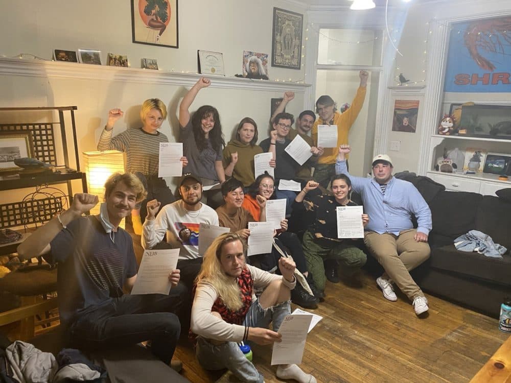 Pavement Coffeehouse employees delivered a letter announcing their intention to unionize to the company's owner on Tuesday. (UnitedPavement via Twitter)