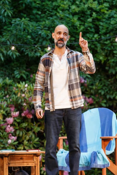 Nael Nacer seeks advice from Cheryl Strayed in "Tiny Beautiful Things." (Courtesy Jason Grow)