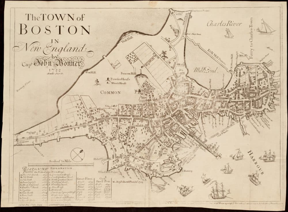 John Bonner, The town of Boston in New England (ca. 1723–1733). (Courtesy Leventhal Map & Education Center at the Boston Public Library)