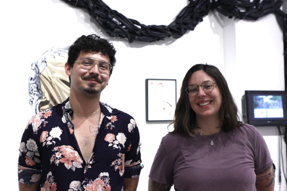 “some assembly required” curators Jasper A. Sanchez and Ena Kantardžić. (Jenn Stanley for WBUR)