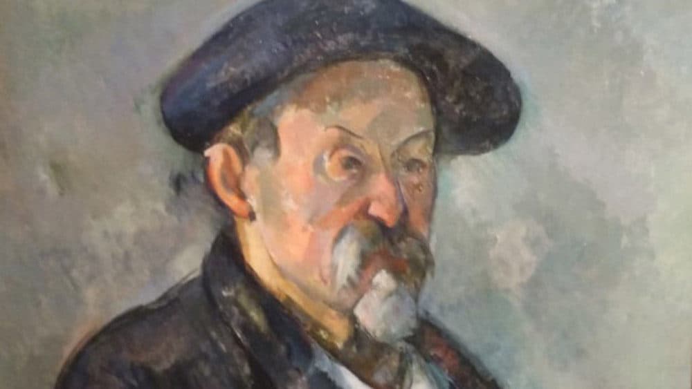 A detail of Cézanne's "Self-Portrait with a Beret” (1898-1900). (Lloyd Schwartz/WBUR)