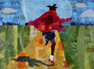 "Golden" (2009) by Ekua Holmes is a collage on display at the Museum of Fine Arts, Boston, where the artist first visited as a child growing up in Roxbury. (Courtesy Museum of Fine Arts, Boston)