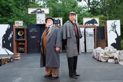 Left to right, William Gardiner as John Watson and Alexander Platt as Holmes in "Baskerville." (Courtesy Gloucester Stage Company)