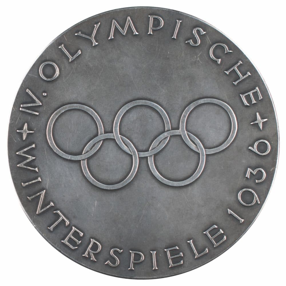 The rare winner's medal awarded to Bill' Rabbit' Thomson as a member of the Canadian hockey team during the Garmisch 1936 Winter Olympics. (Courtesy RR Auction)